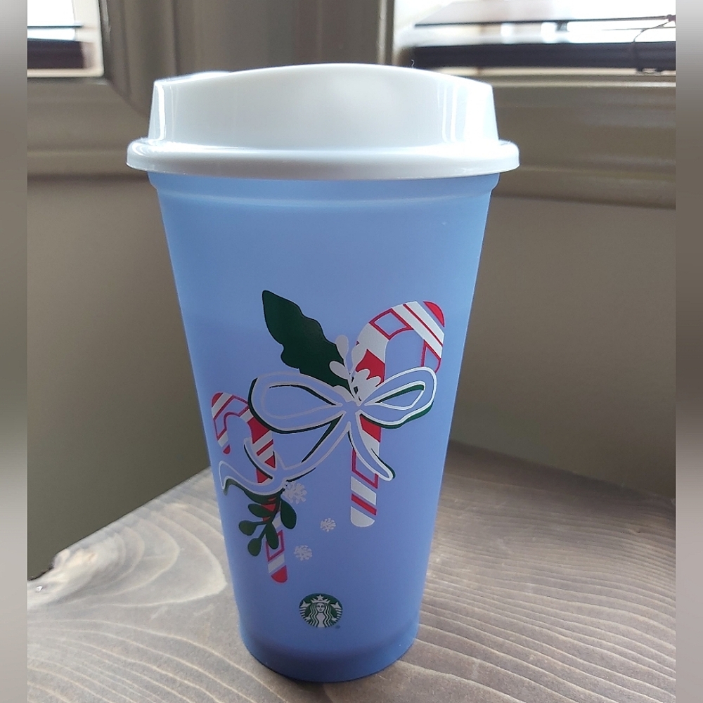 Starbucks Candy Cane With Ribbon Coffee Cup